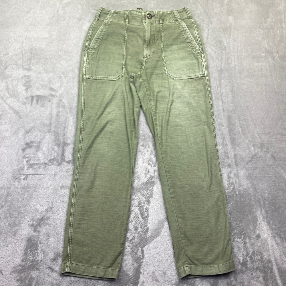 Faherty Brand Women 26 Olive Green Utility‎ Cinch Back Fatigue Pants WBS2306-FTG